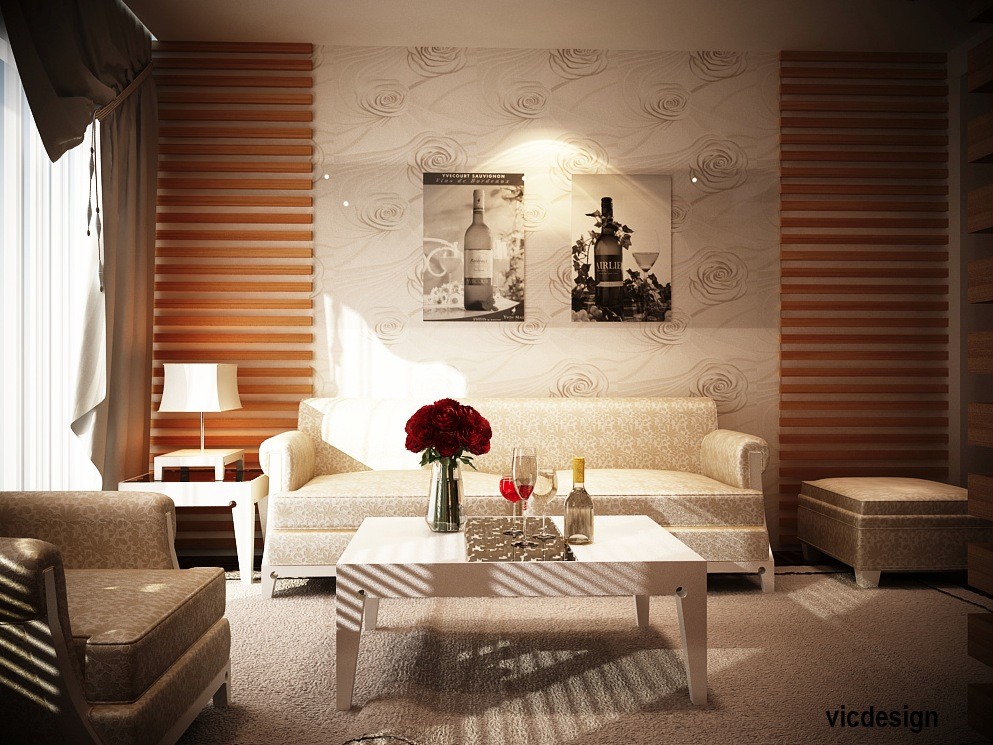 Floral wall paper wood panelling Interior Design Ideas Floral wall paper wood panelling Interior Design Ideas