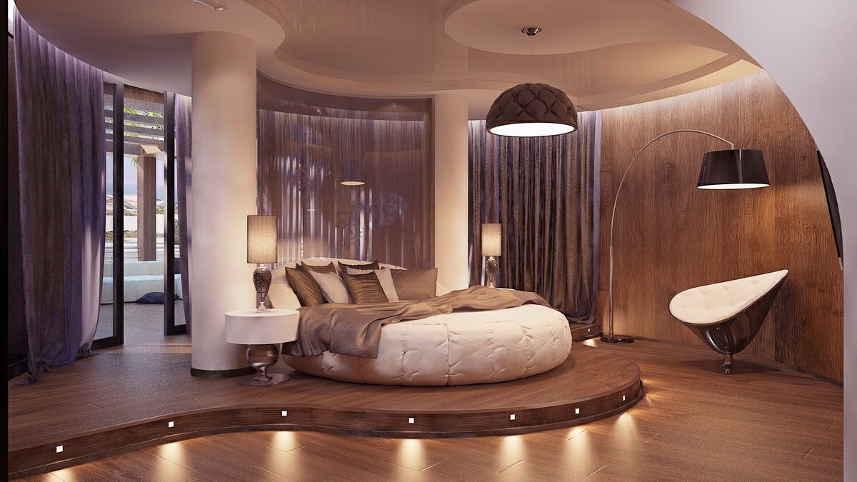 Futuristic bedroom round bed Interior Design Ideas Futuristic bedroom round bed Interior Design Ideas