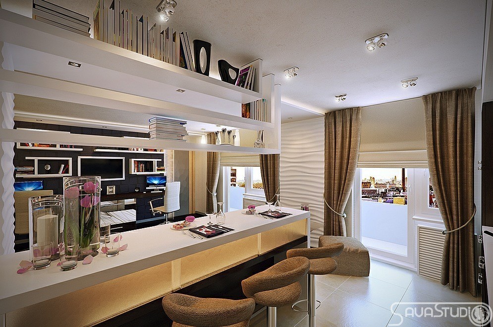 White kitchen breakfast bar Interior Design Ideas