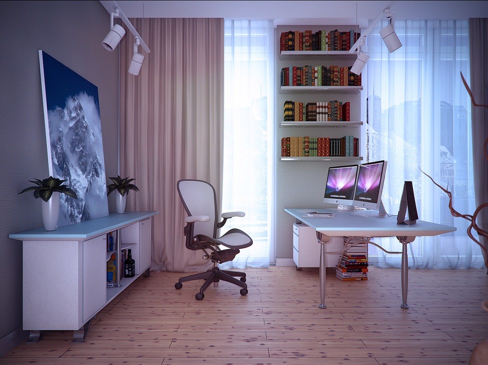 White home study room Interior Design Ideas