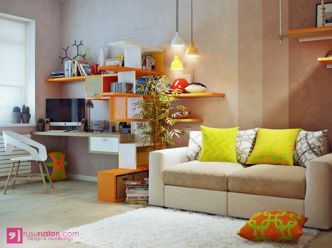 Colorful room divider Interior Design Ideas