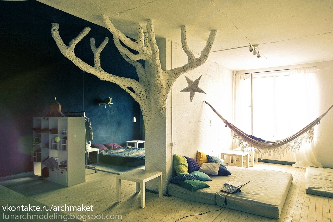  Whimsical tree house themed roomInterior Design Ideas.