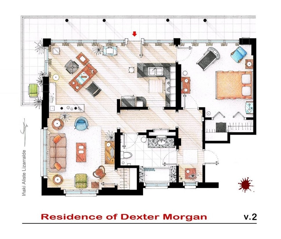 Floor plans of homes from famous TV shows