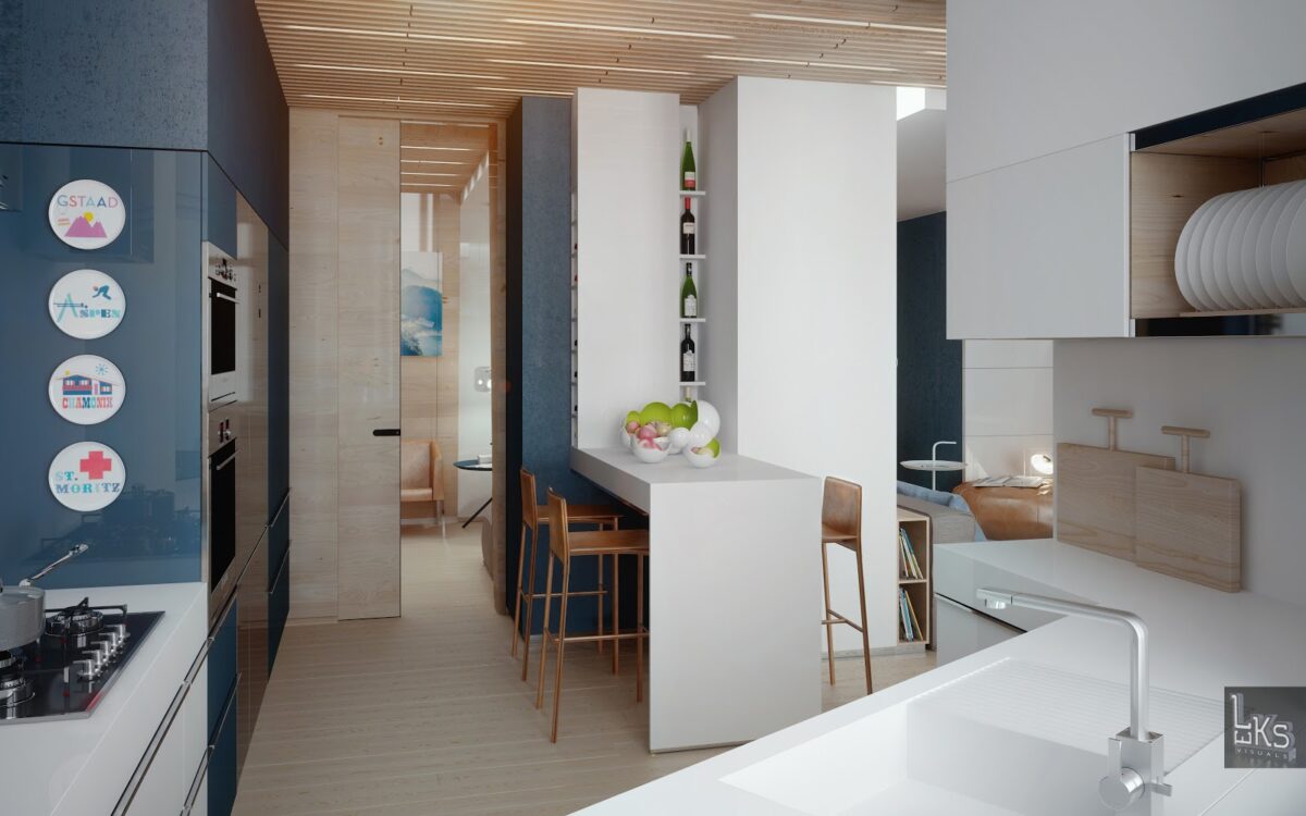 Interesting Light Wood Accents and Furnishings Add