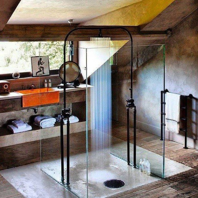 Rustic shower Interior Design Ideas