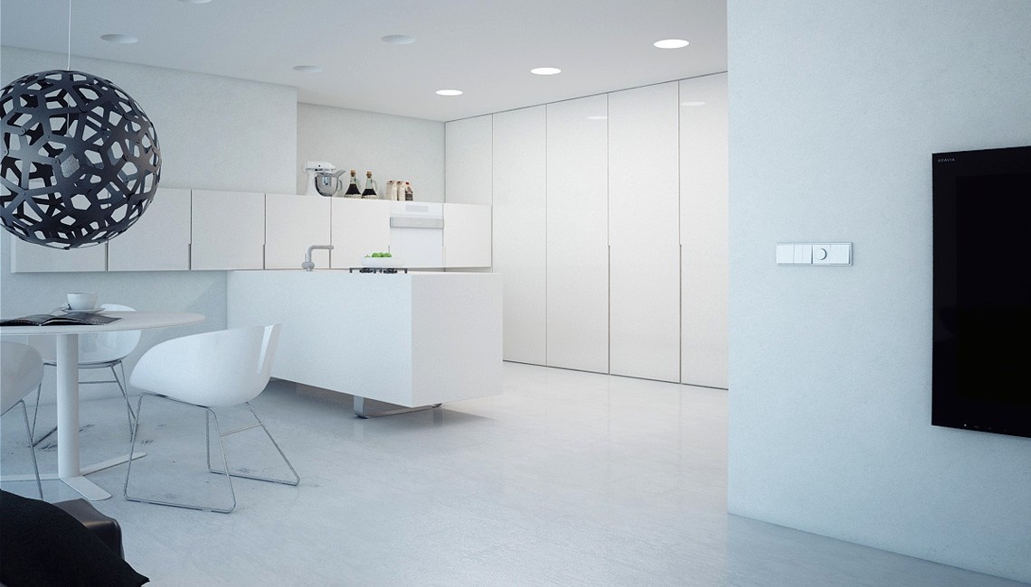 A Super Minimalist Modern Apartment In White