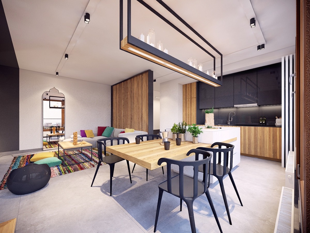 Colorful Modern Apartment Design Uses Space to Beautiful