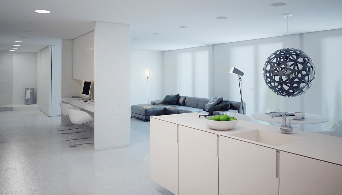 A Super Minimalist Modern Apartment In White