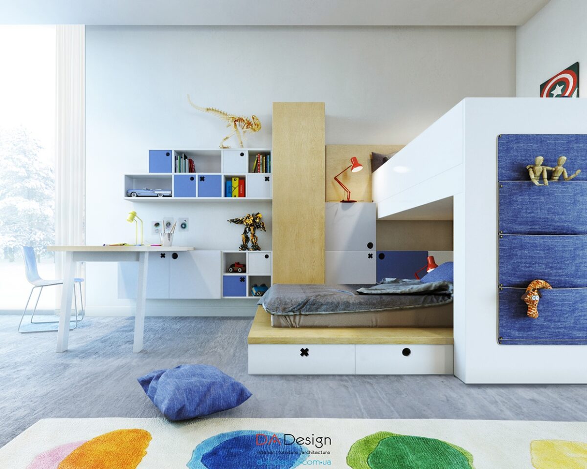 Colorful Kids Room Designs with Plenty of Storage Space