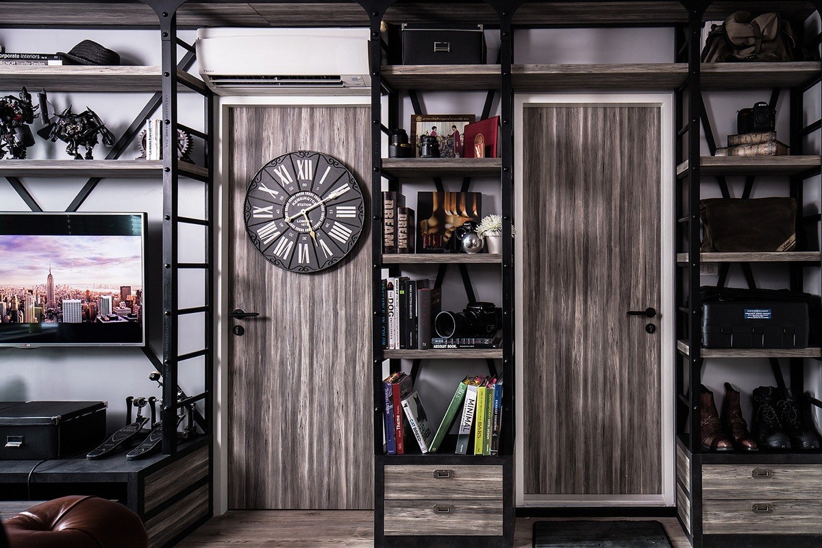 Three Dark Colored Loft Apartments with Exposed Brick Walls