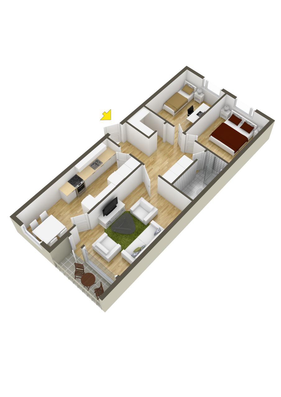 2 Bedroom Rectangular Floor Plan 20 Interesting Two Bedroom Apartment