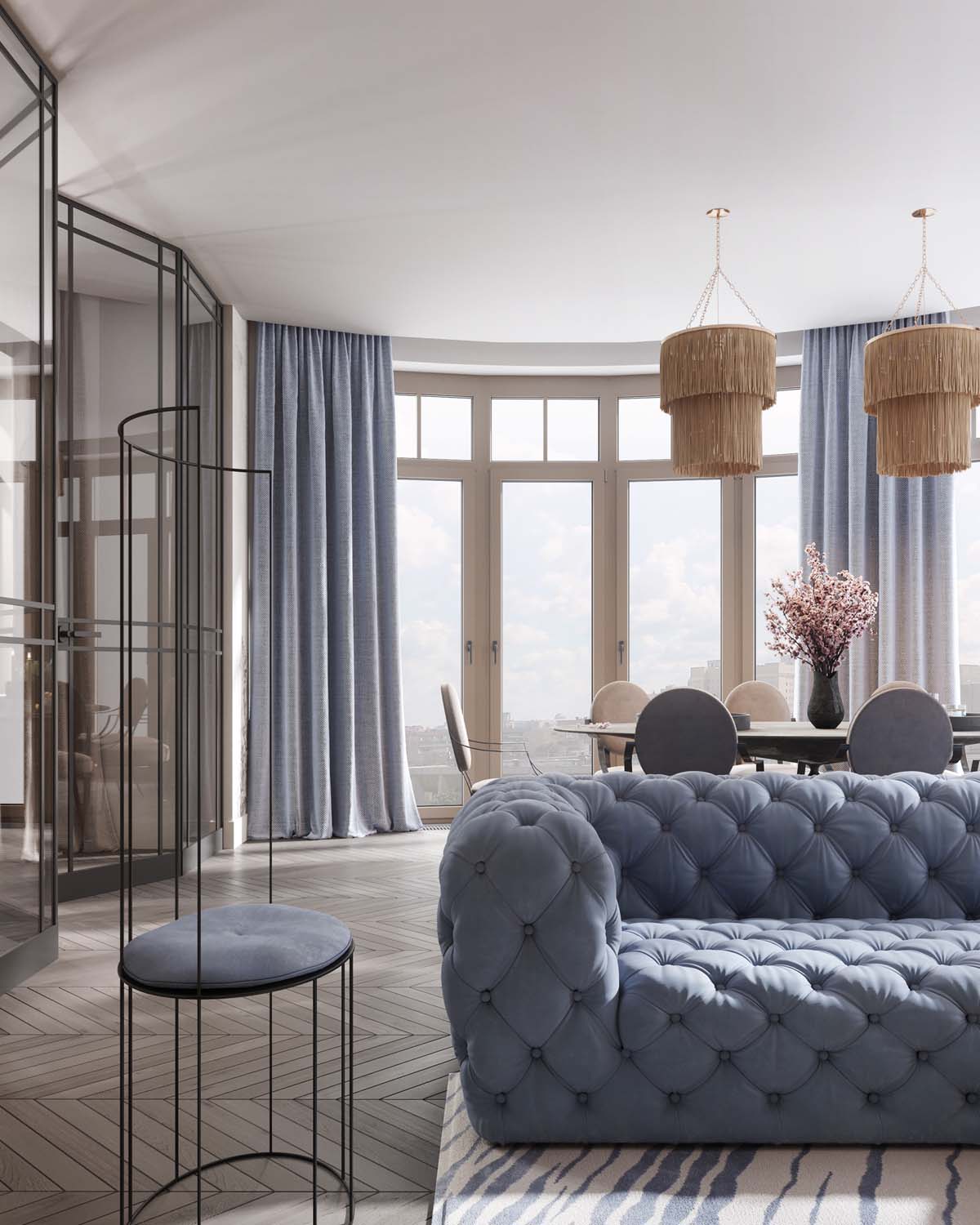 A Luxurious Home Interior with Pretty, Muted Pastel Colors