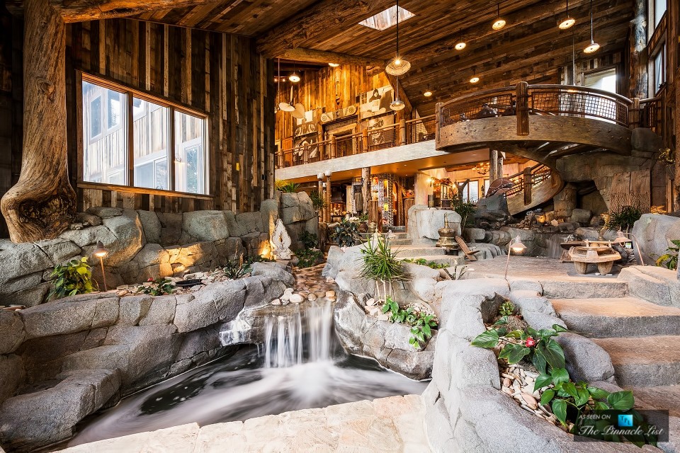 Rustic Mountaintop Mansion With Indoor River