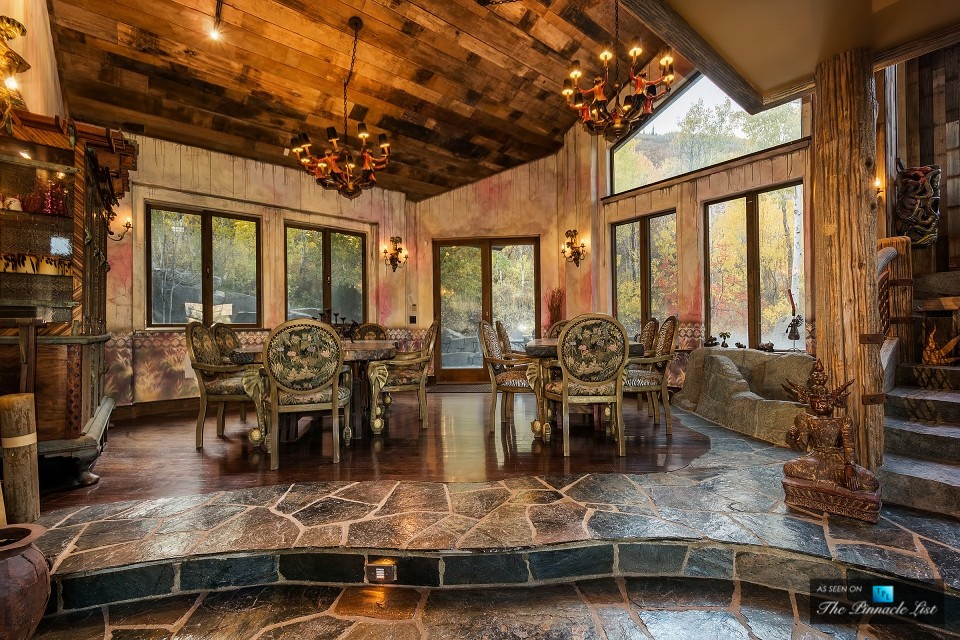 Rustic Mountaintop Mansion With Indoor River