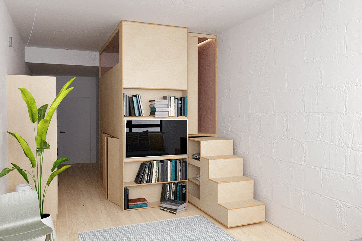 Space Saving Beds For Adults 3 Tiny Interiors With Space Saving Adult Loft Beds