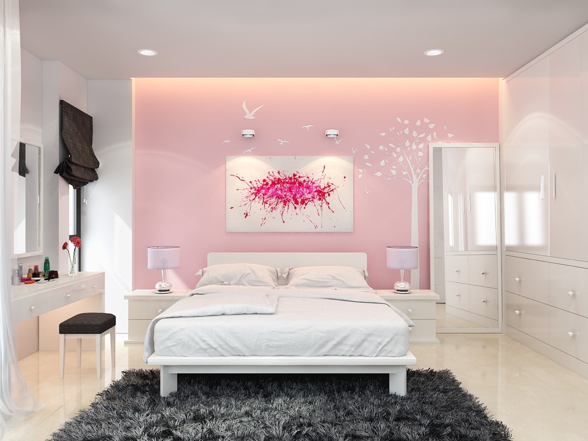 Pink Dual Color Two Colour Combination For Bedroom Walls Bedroom Poster