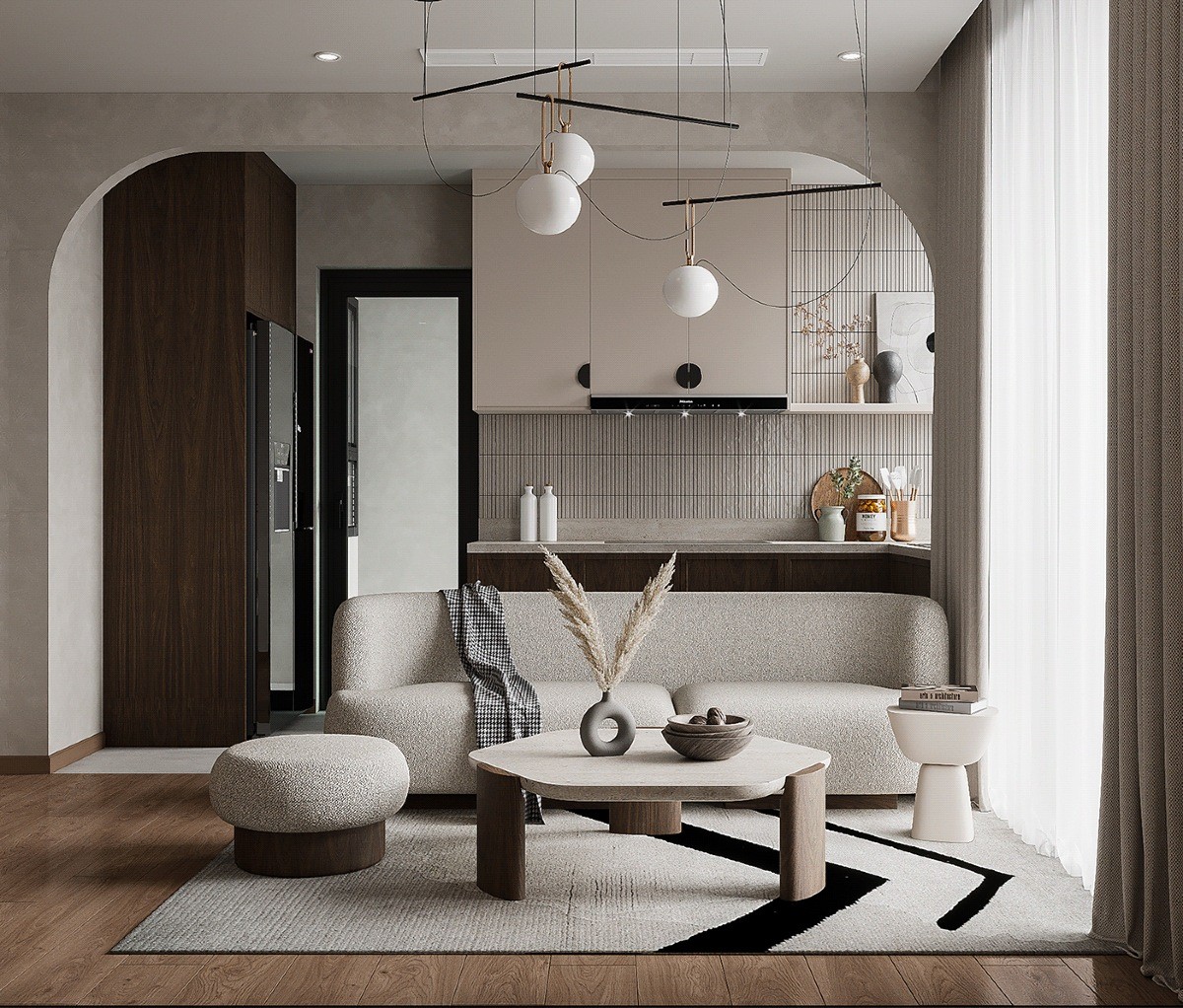 Classy Contemporary Interiors With Deep Brown, Grey & White Decor