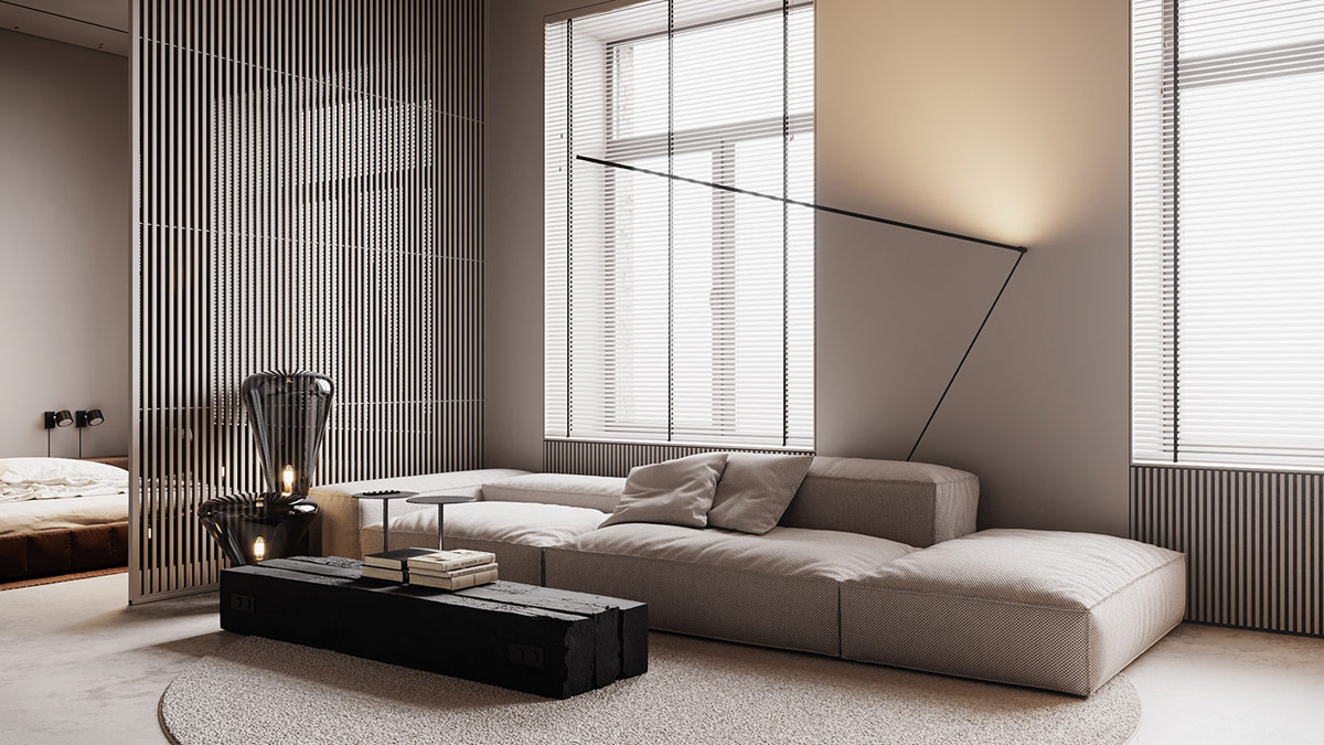 Industrial Accent Walls & Open Concept Bedrooms