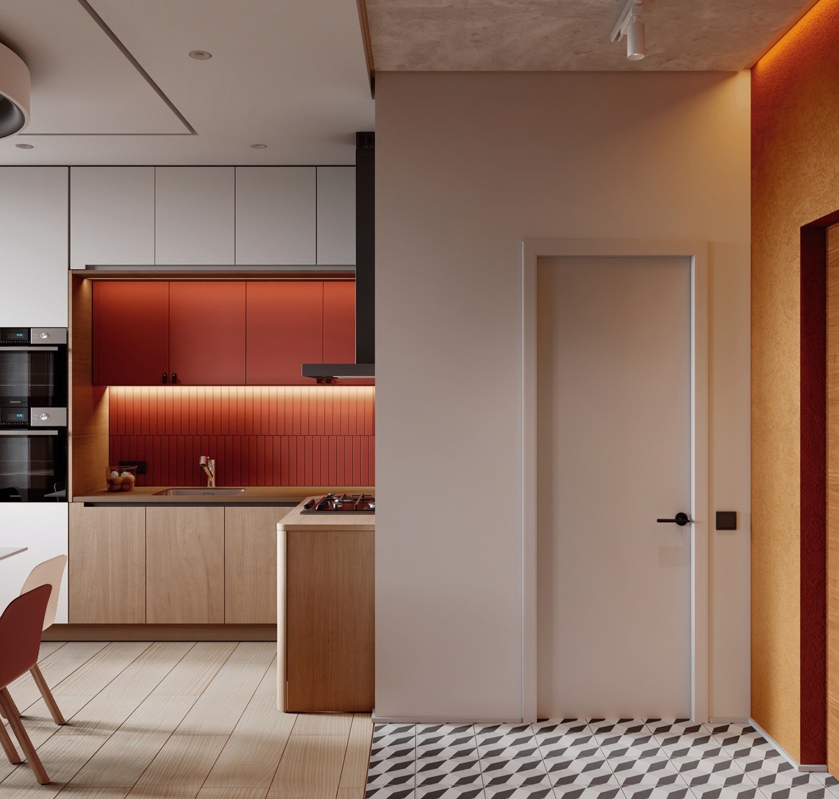 Vivid Variations Of Red And Green Accent Decor