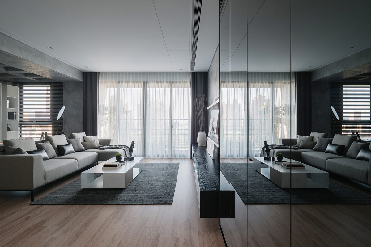 Grey And White Apartment Interiors With A Sunny Serenity