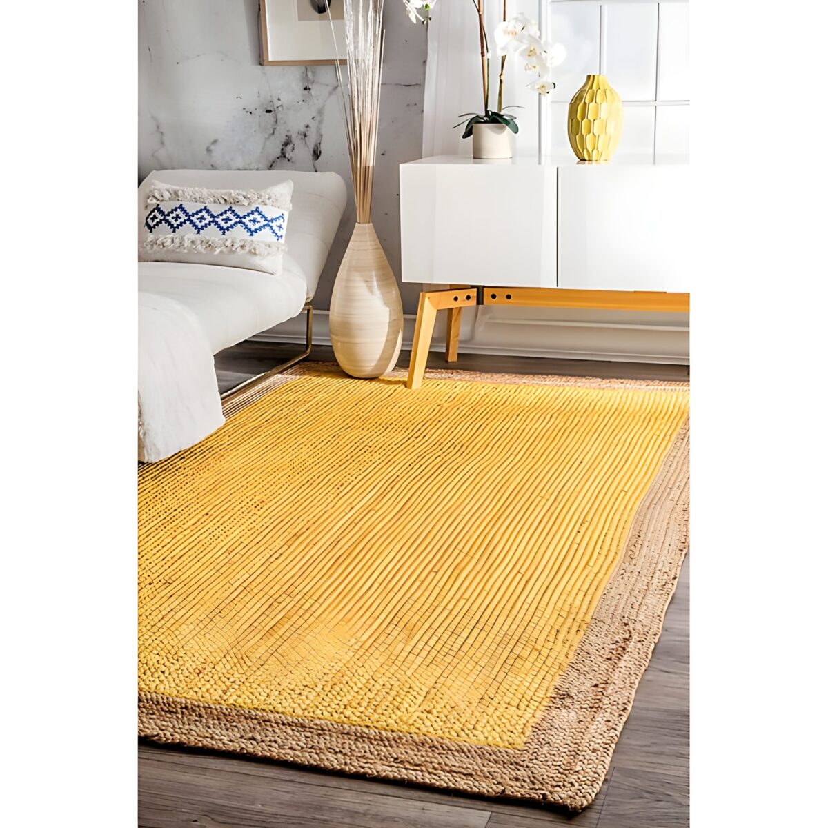 Yellow Jute Rug With Border Interior Design Ideas
