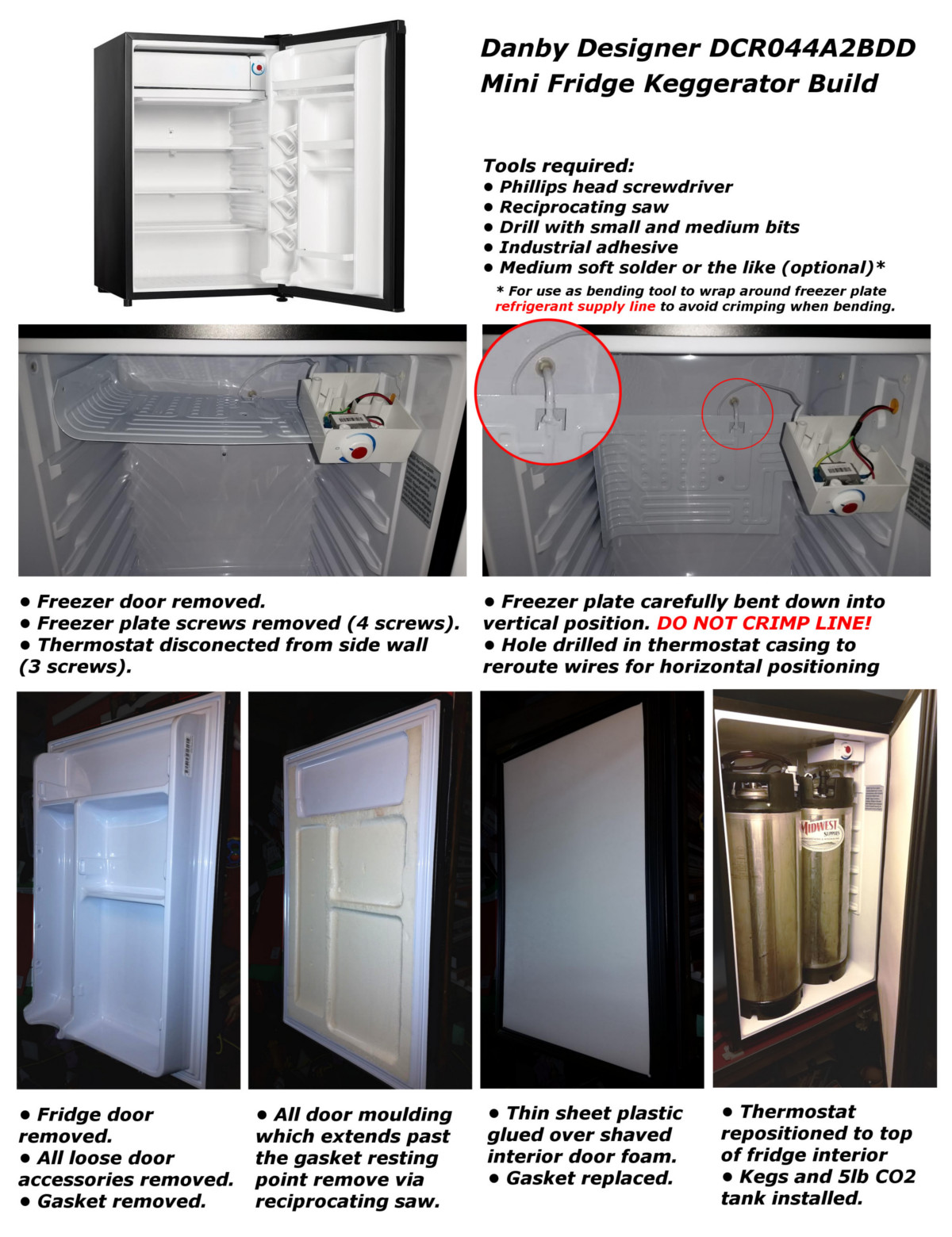 Kegerator Build Igloo 4.6 FR465, Haier HNSE05, Kenmore 183.94679 and