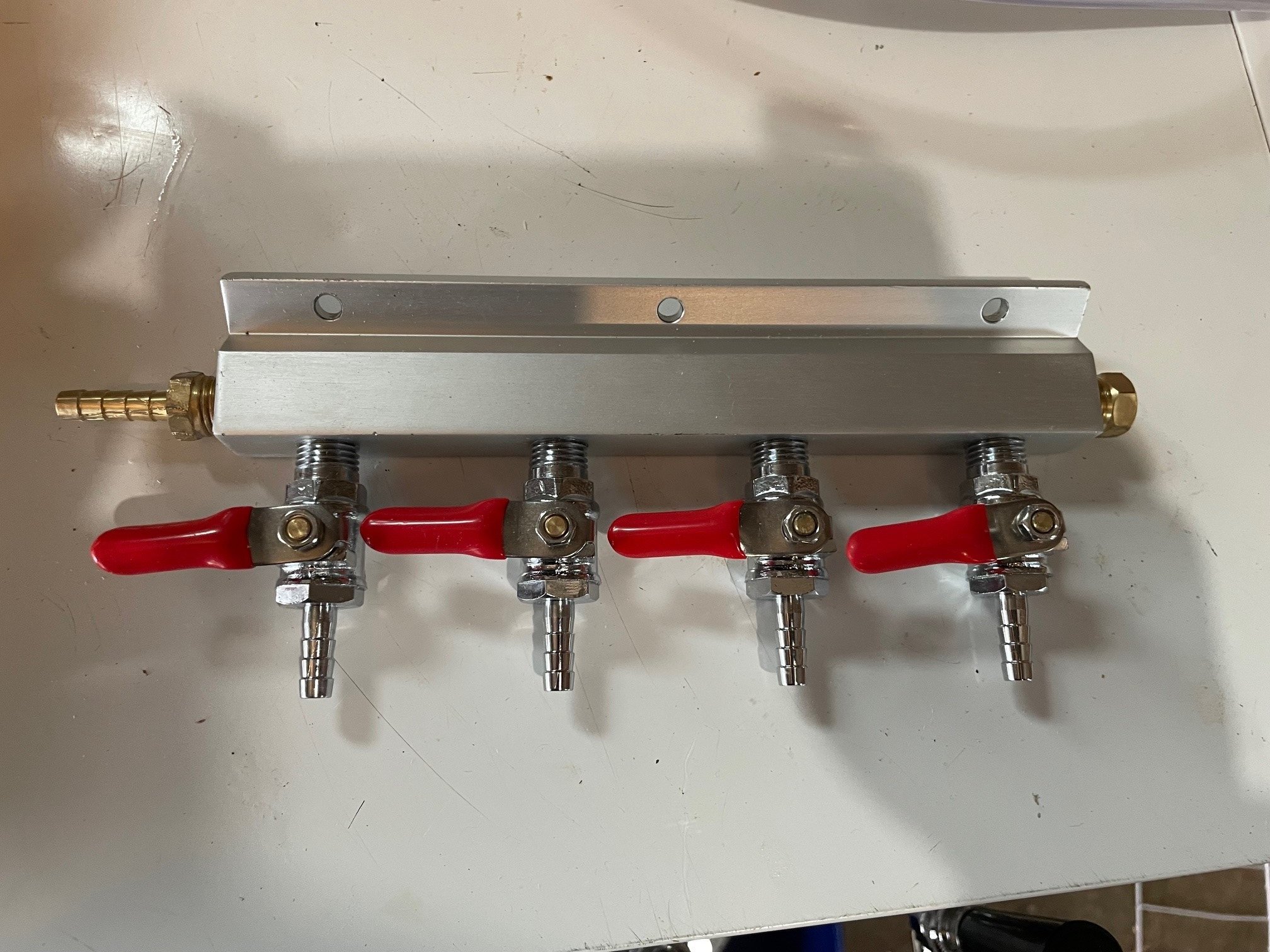 For Sale 4Way Keezer CO2 Manifold 1/4" Barbs Homebrew Talk