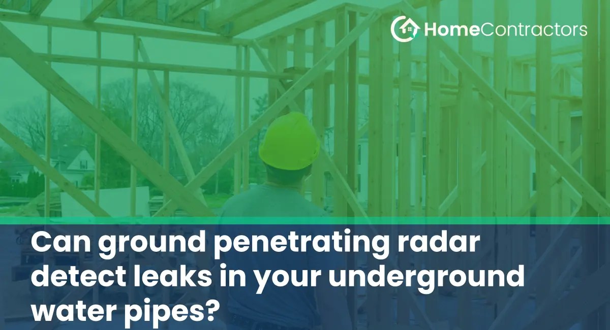 Can ground radar detect leaks in your underground water