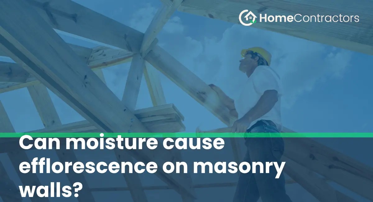 Can moisture cause efflorescence on masonry walls?