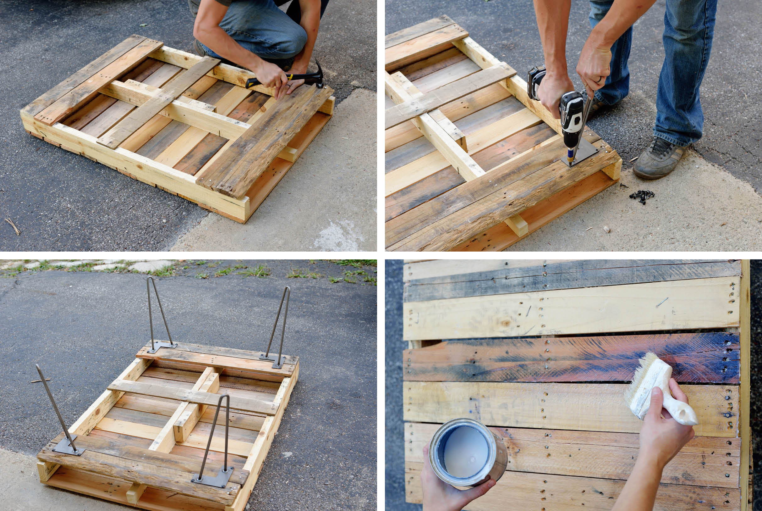 DIY Pallet Table with Hairpin Legs