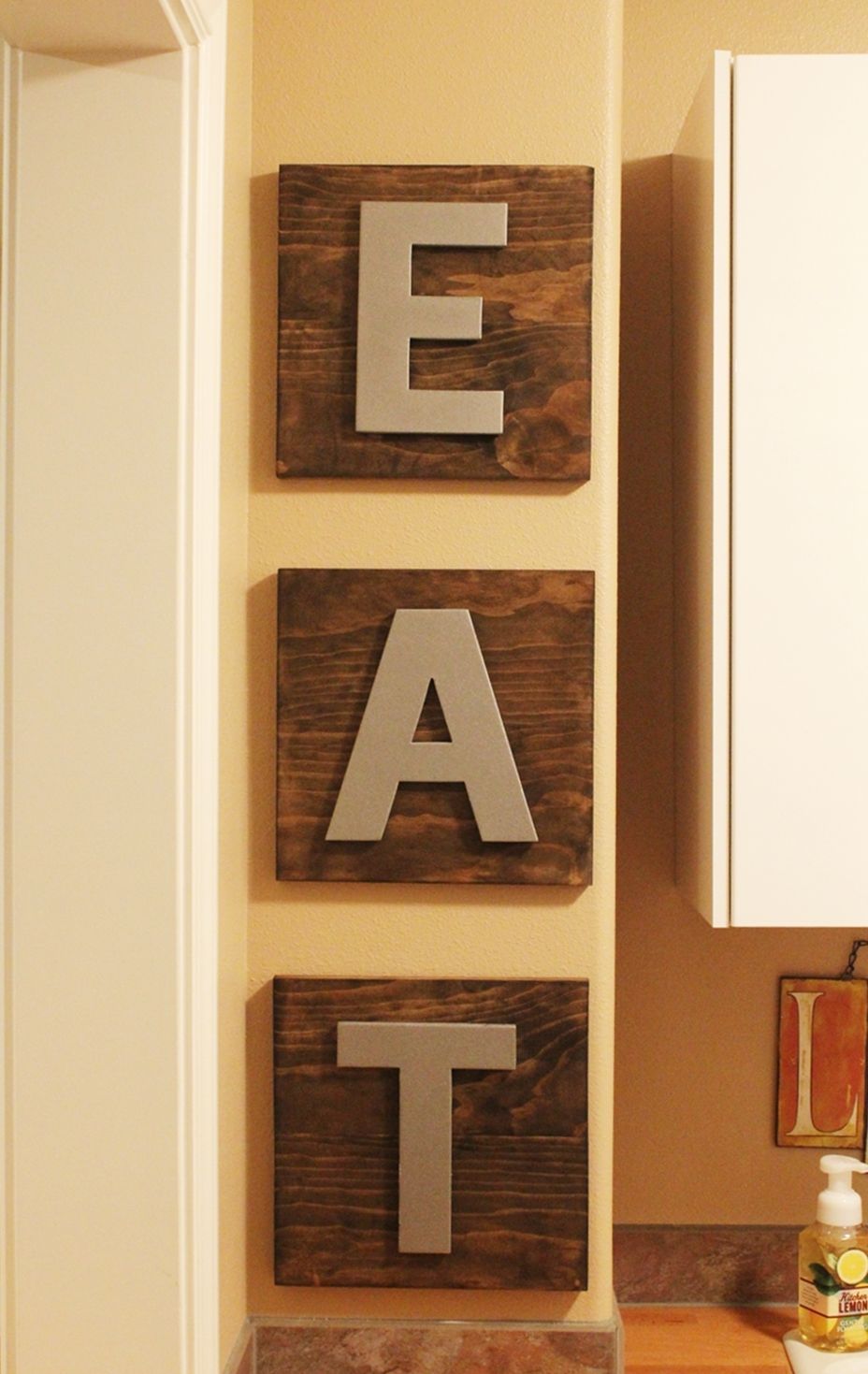 Kitchen Wall Art Decor DIY EAT Wooden Boards