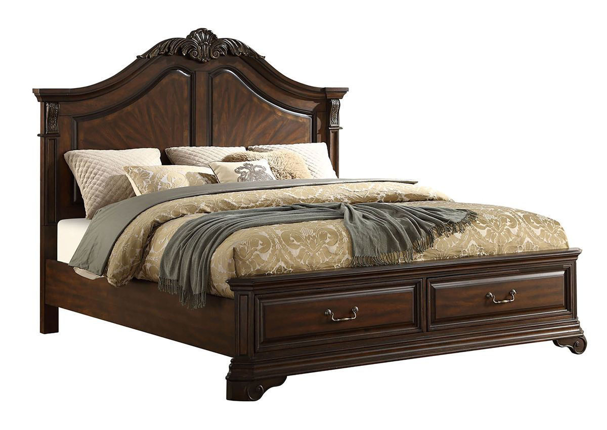 Devonshire King Size Panel Bed Brown Home Furniture