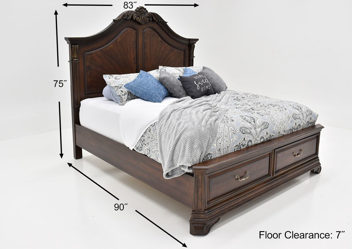 Devonshire King Size Panel Bed Brown Home Furniture