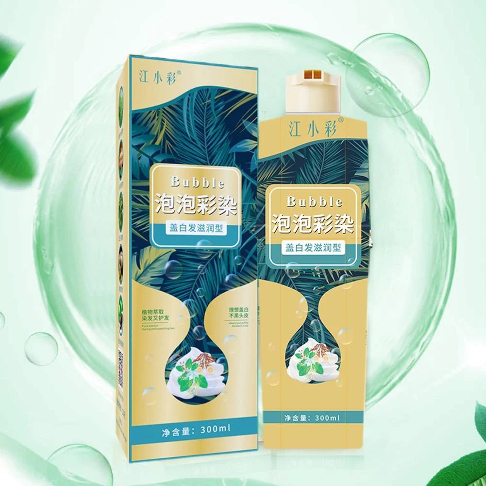 Dyeing foam shampoo in a variety of colors to cover gray hair and color