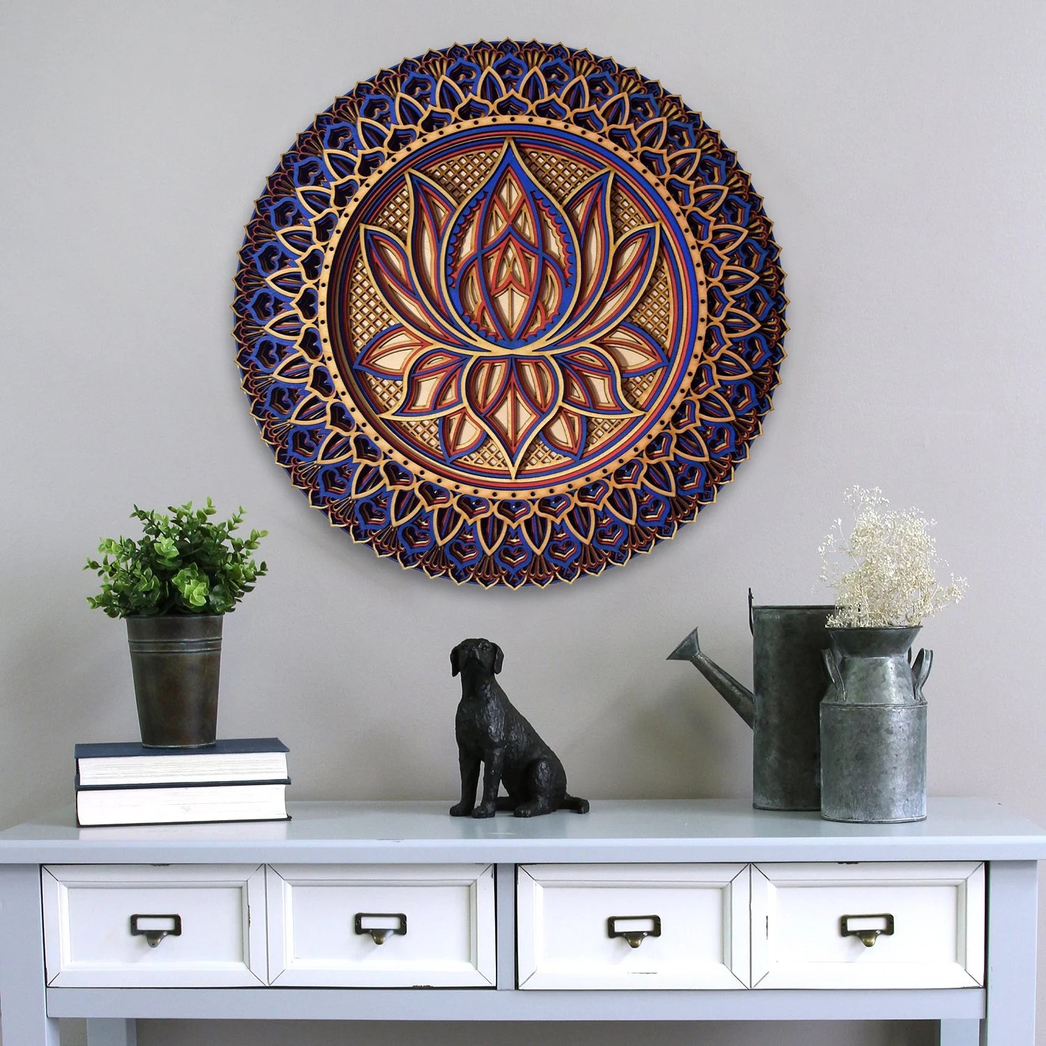 Lotus Flower Mandala Art Wall Decor
