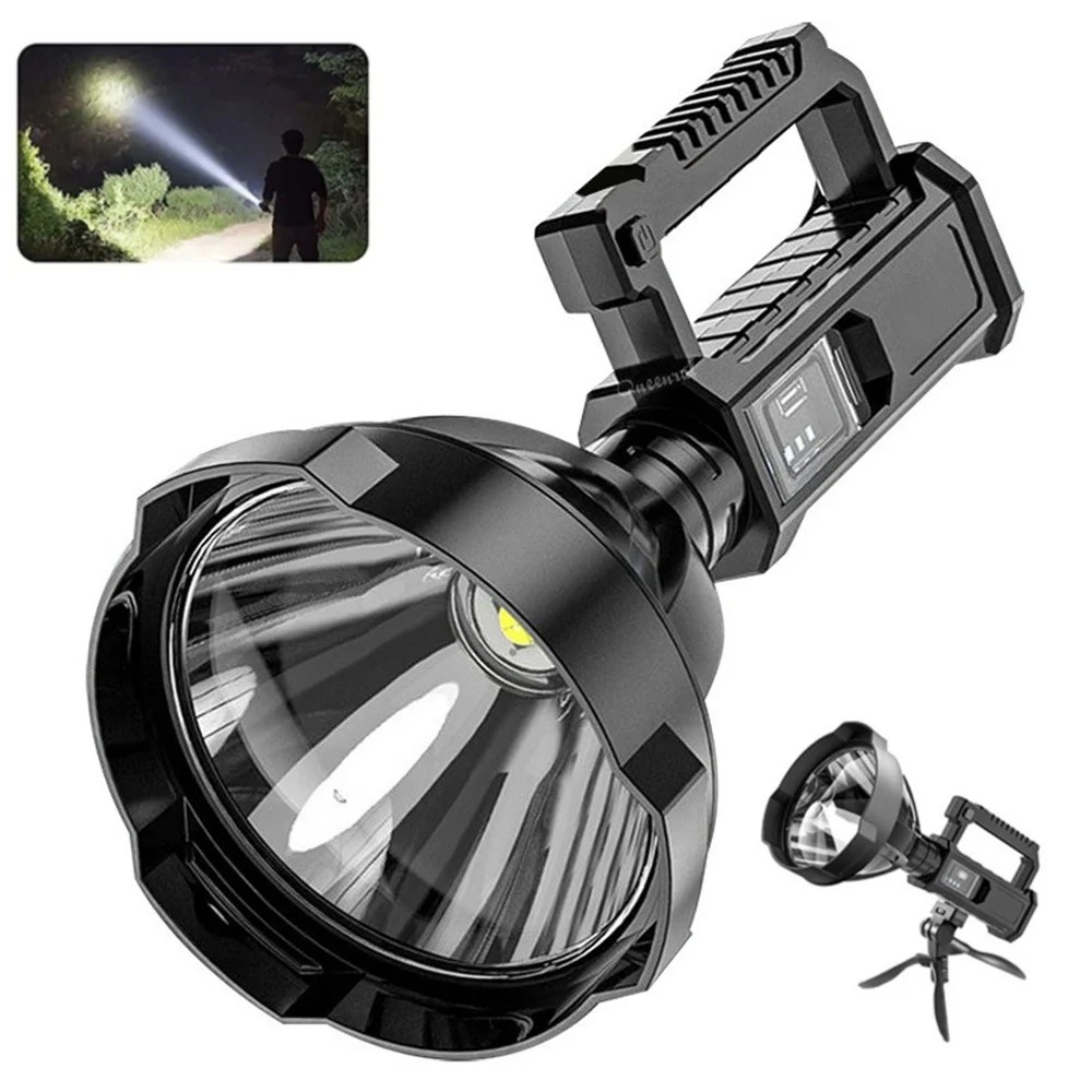 Rechargeable Handheld Spotlight Flashlight 90000 High Lumens mooncloudy