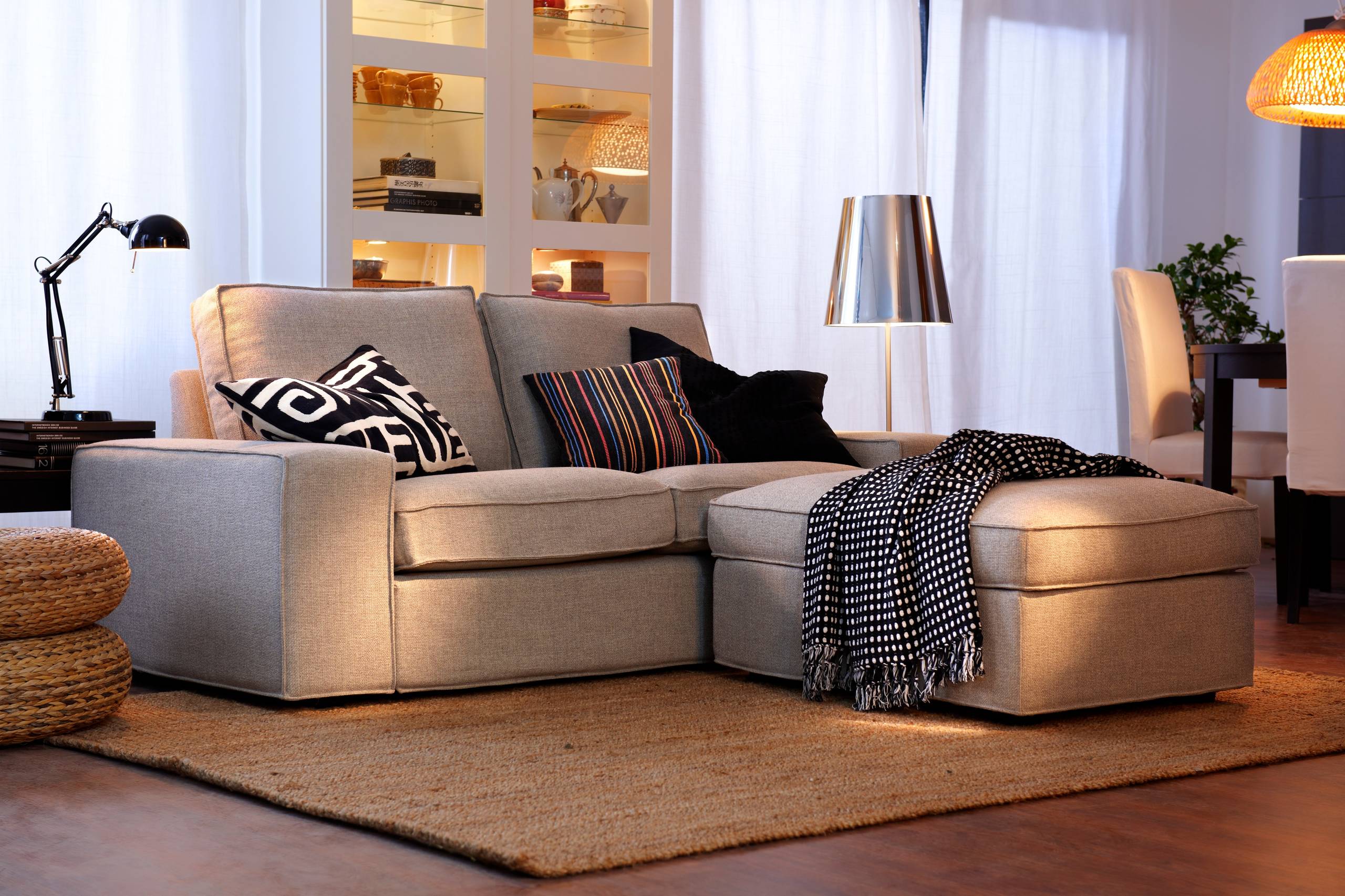 How does the Kivik sofa's design fit in with various interior styles