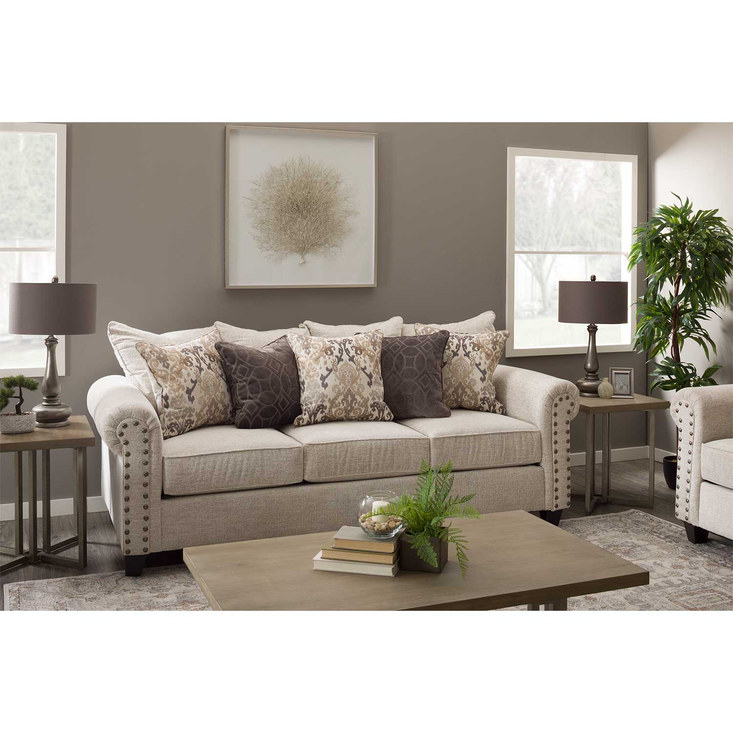 What types of materials and fabric options are available for Lane sofas