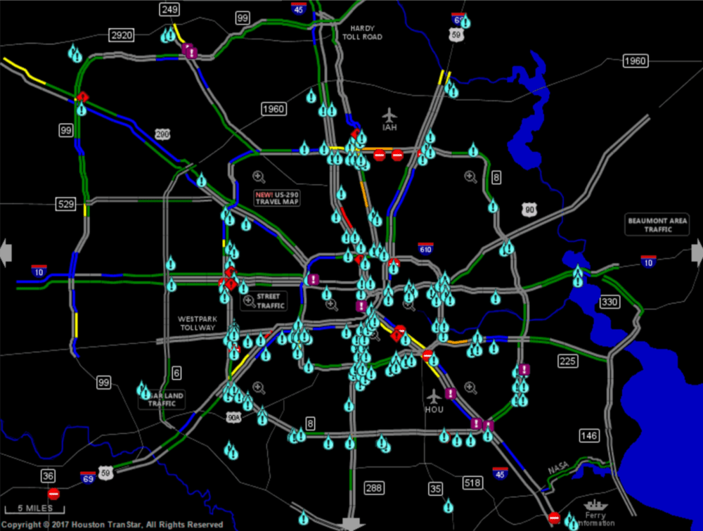 Houston Map Of Road Closures Map of world