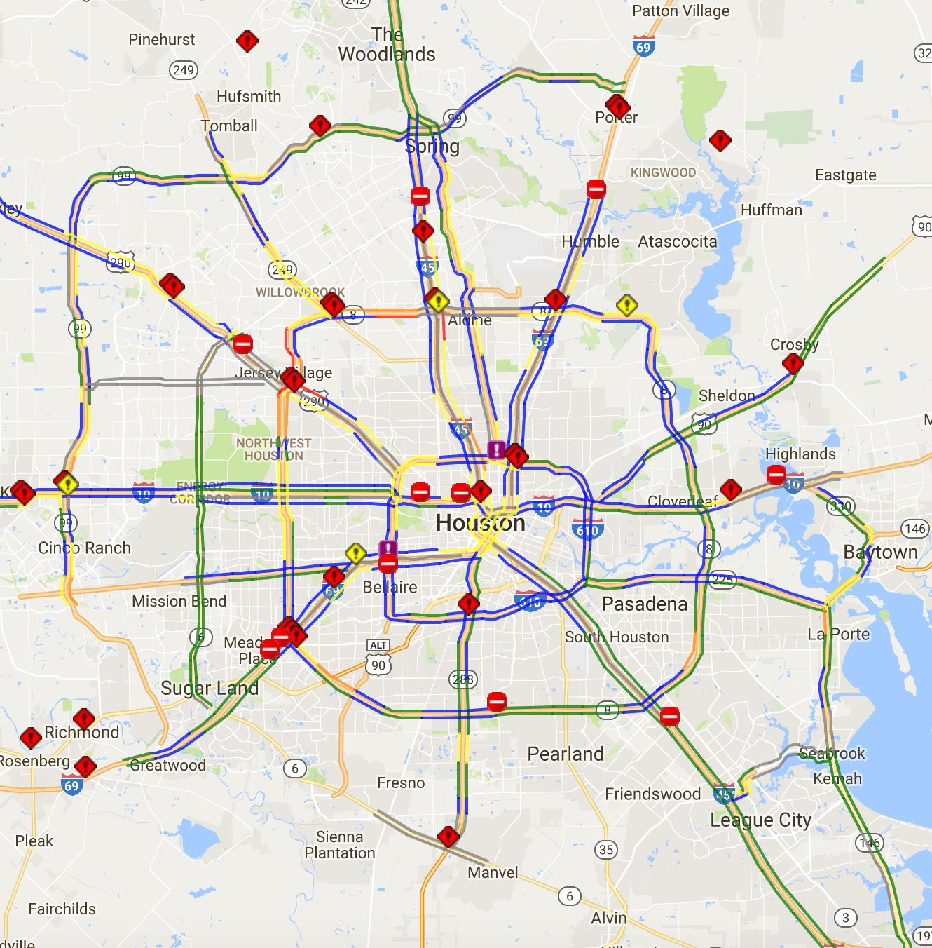 Houston Map Of Road Closures Map of world