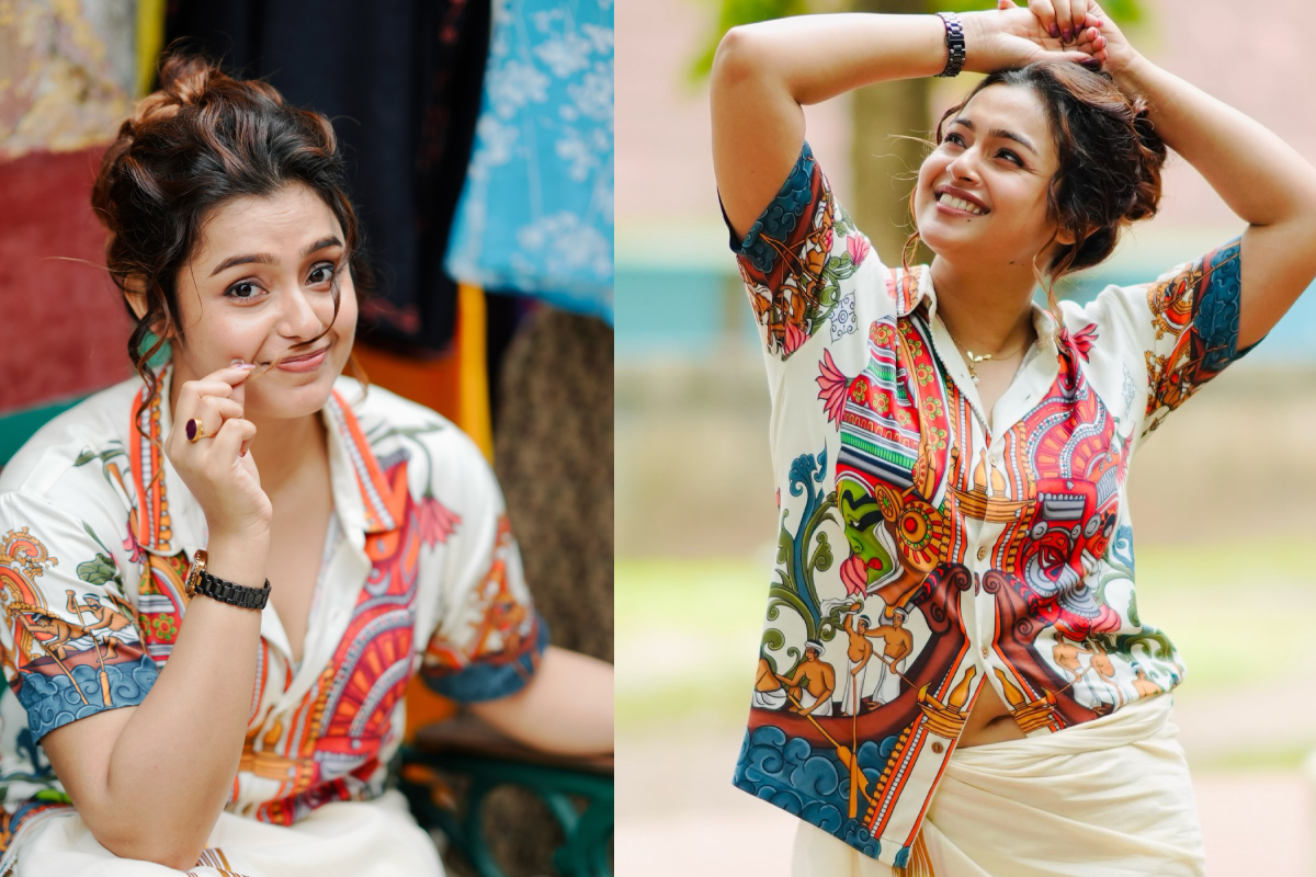 கட்டா குஸ்தி 2 டீச்சர் மோக்ஷா வேட்டி சட்டையில் ஓணம் போட்டோஷூட் கட்டா குஸ்தி 2 டீச்சர் மோக்ஷா வேட்டி சட்டையில் ஓணம் போட்டோஷூட்