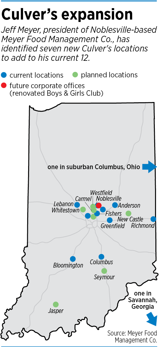 Map Of All Culver'S Locations Culver&rsquo;s franchisee plans up to 10 more restaurants, new Noblesville HQ