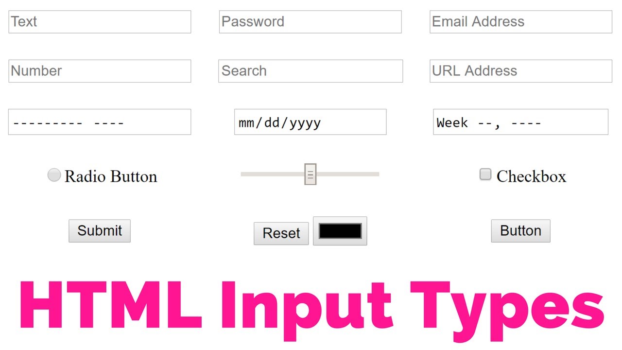 HTML Input Types