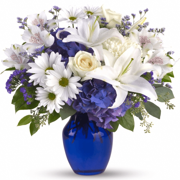 Beautiful in Blue Vase Bridgewater Florist