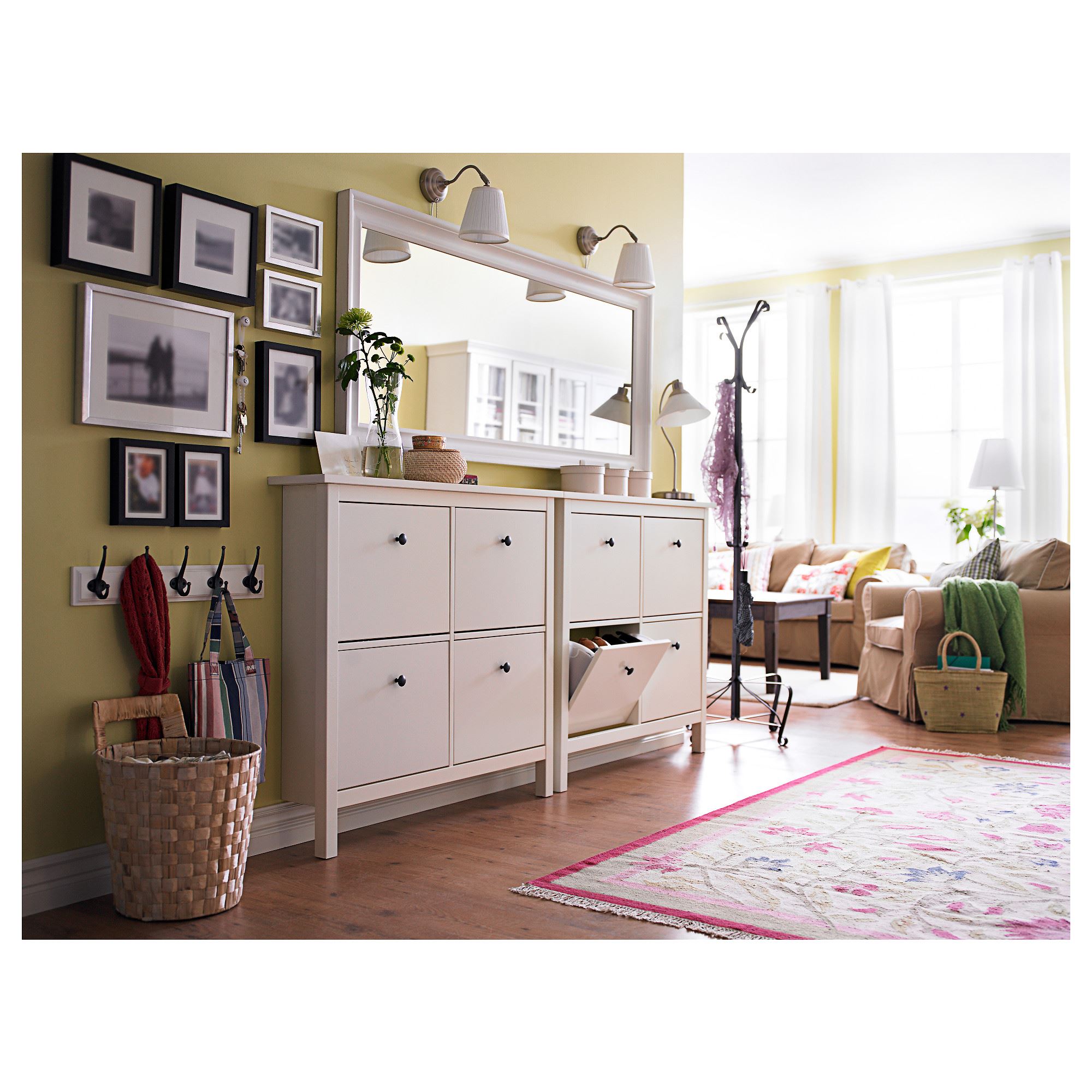 HEMNES ayna beyaz 74x165 cm IKEA Antreler