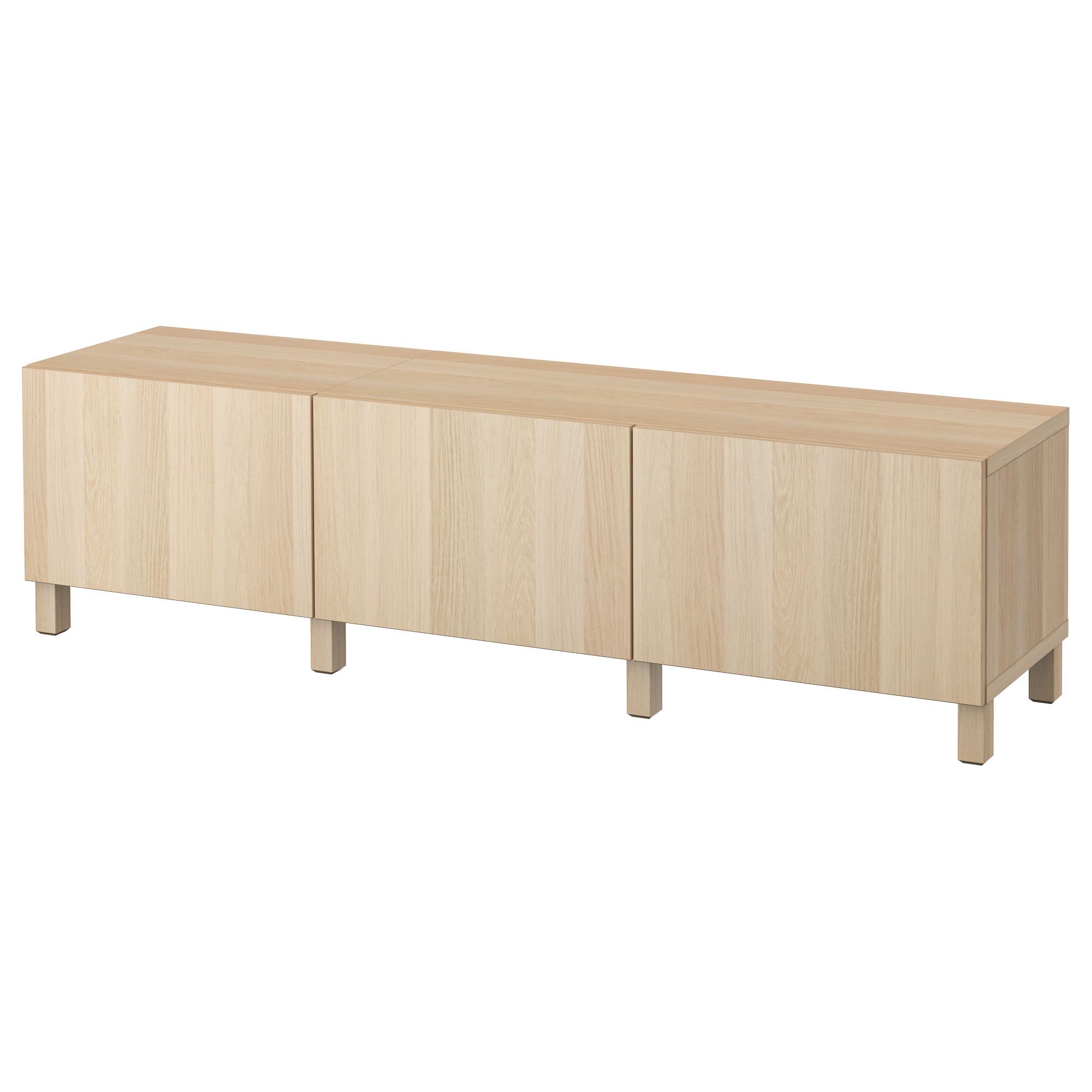 BESTA white stained oak effect 180x40x48 cm storage combination IKEA