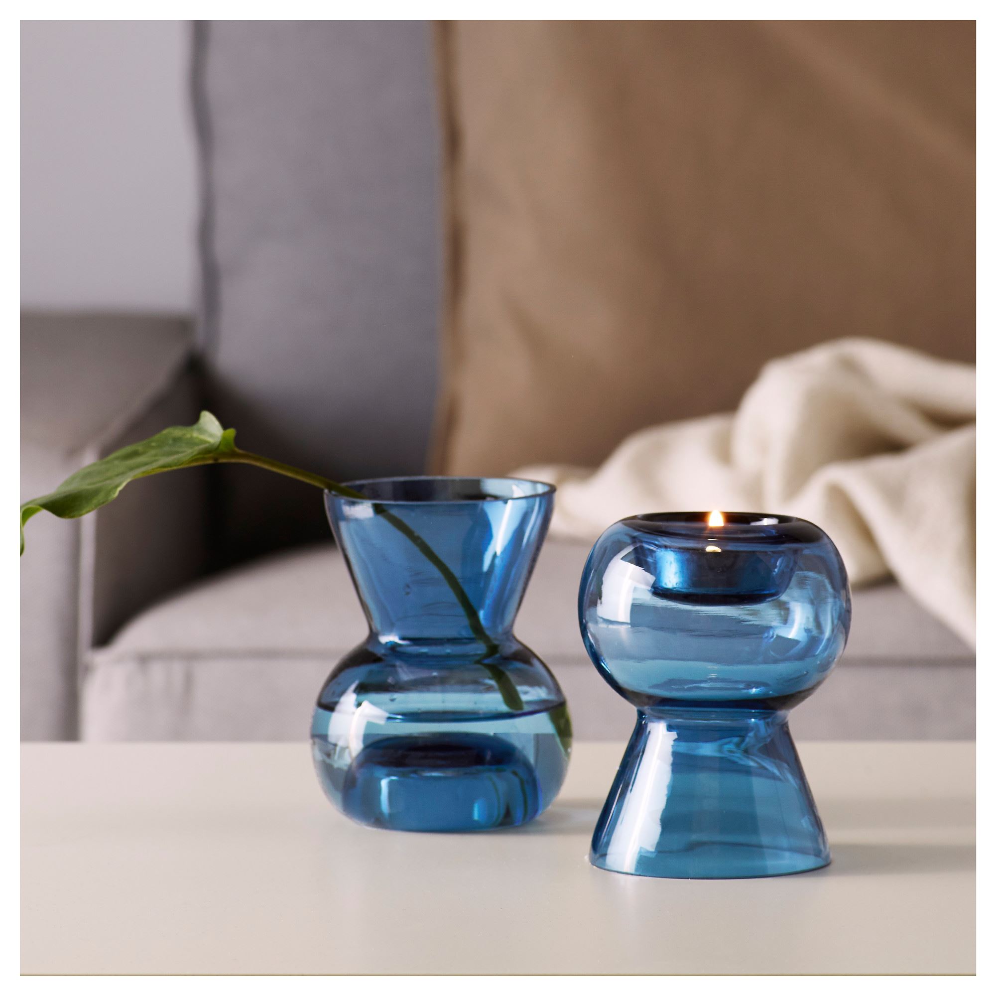 STOCKHOLM 2017 blue 12 cm glass vase IKEA