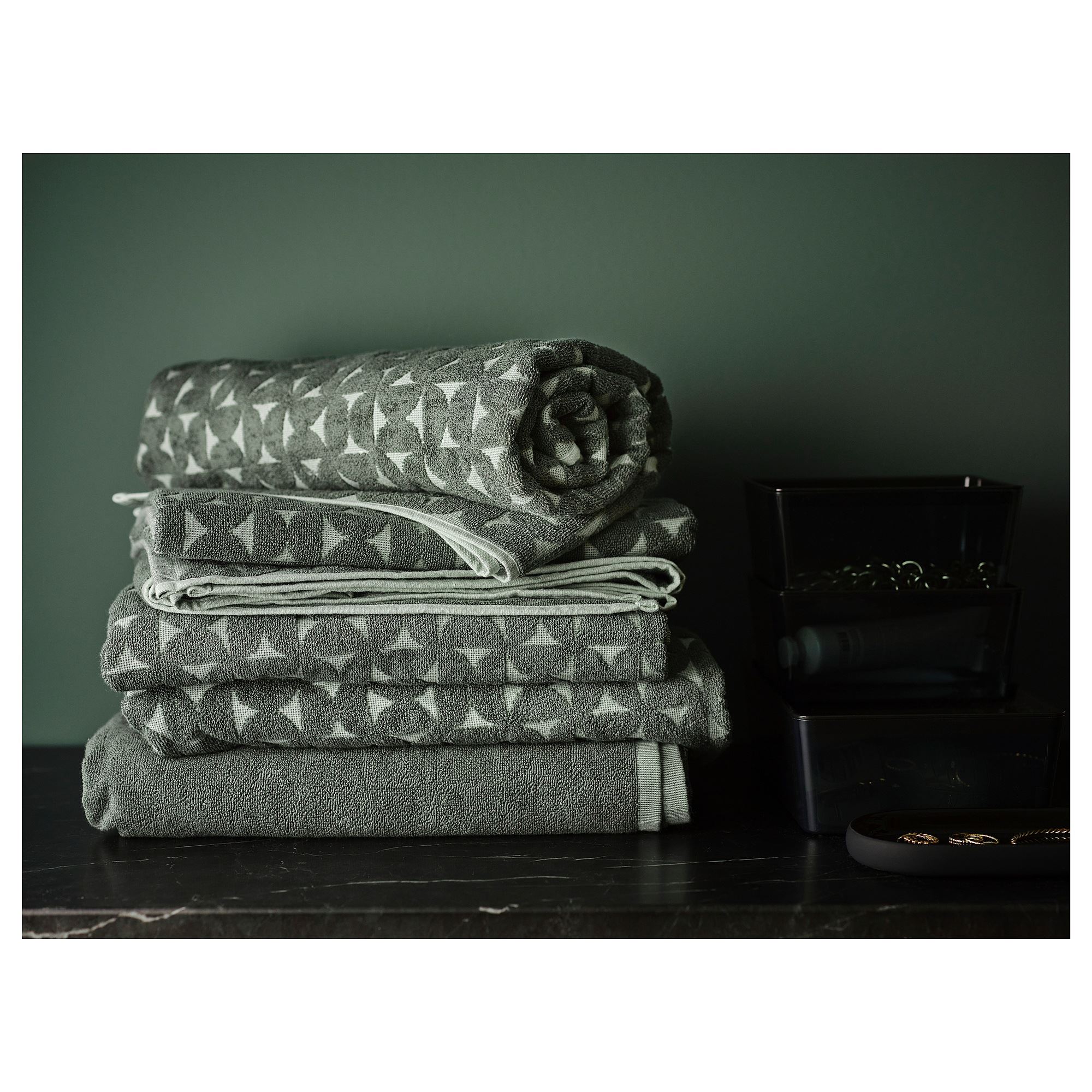 ANGSNEJLIKA greygreen 70x140 cm bath sheet IKEA