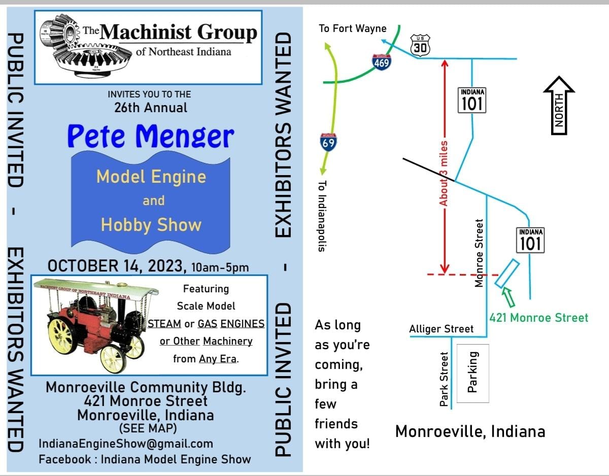 Pete Menger Model Engine & Hobby Show, Monroeville, IN October 14