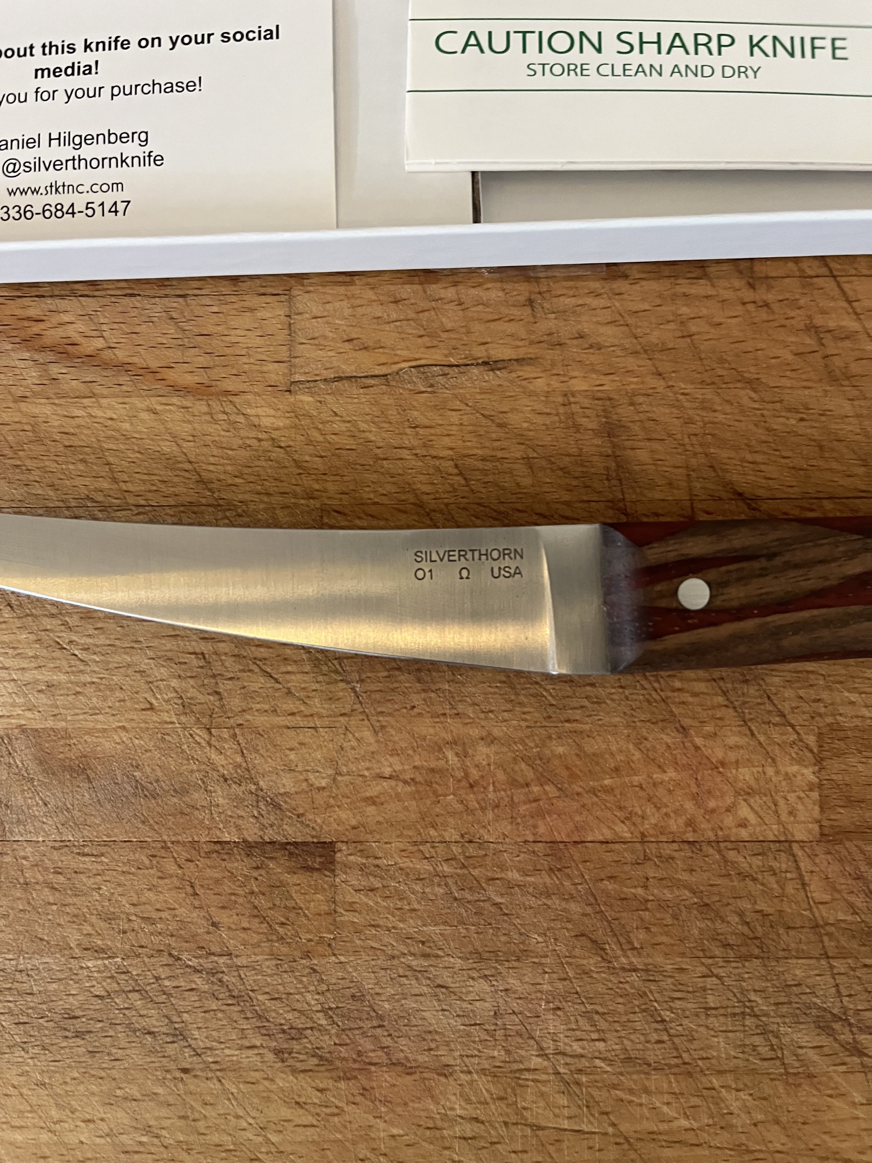 SOLD Brand New Silverthorn 6” Boning Knife O1 Carbon with Wildwood